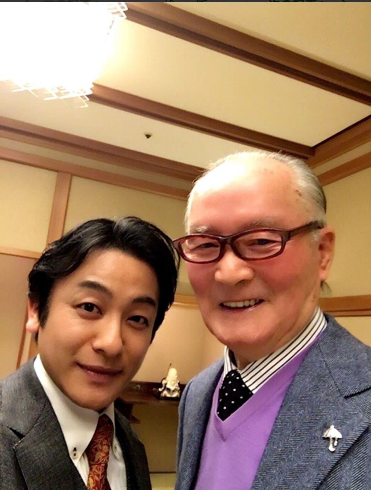 長嶋茂雄さんとのツーショット（片岡愛之助のブログから）