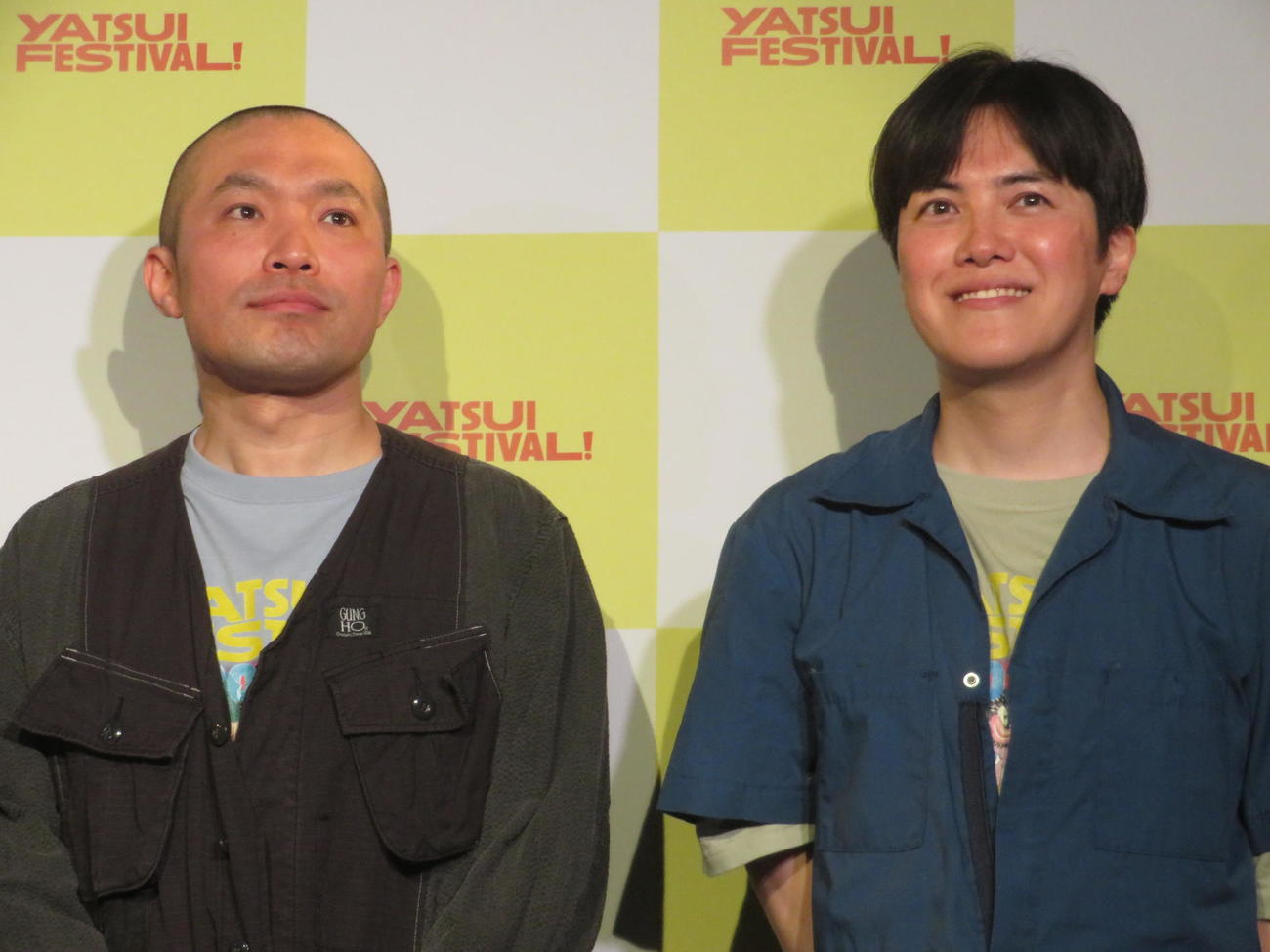 「YATSUI FESTIVAL! 2025」記者会見に出席したラブレターズ塚本直毅（左）と溜口佑太朗（撮影・川田和博）