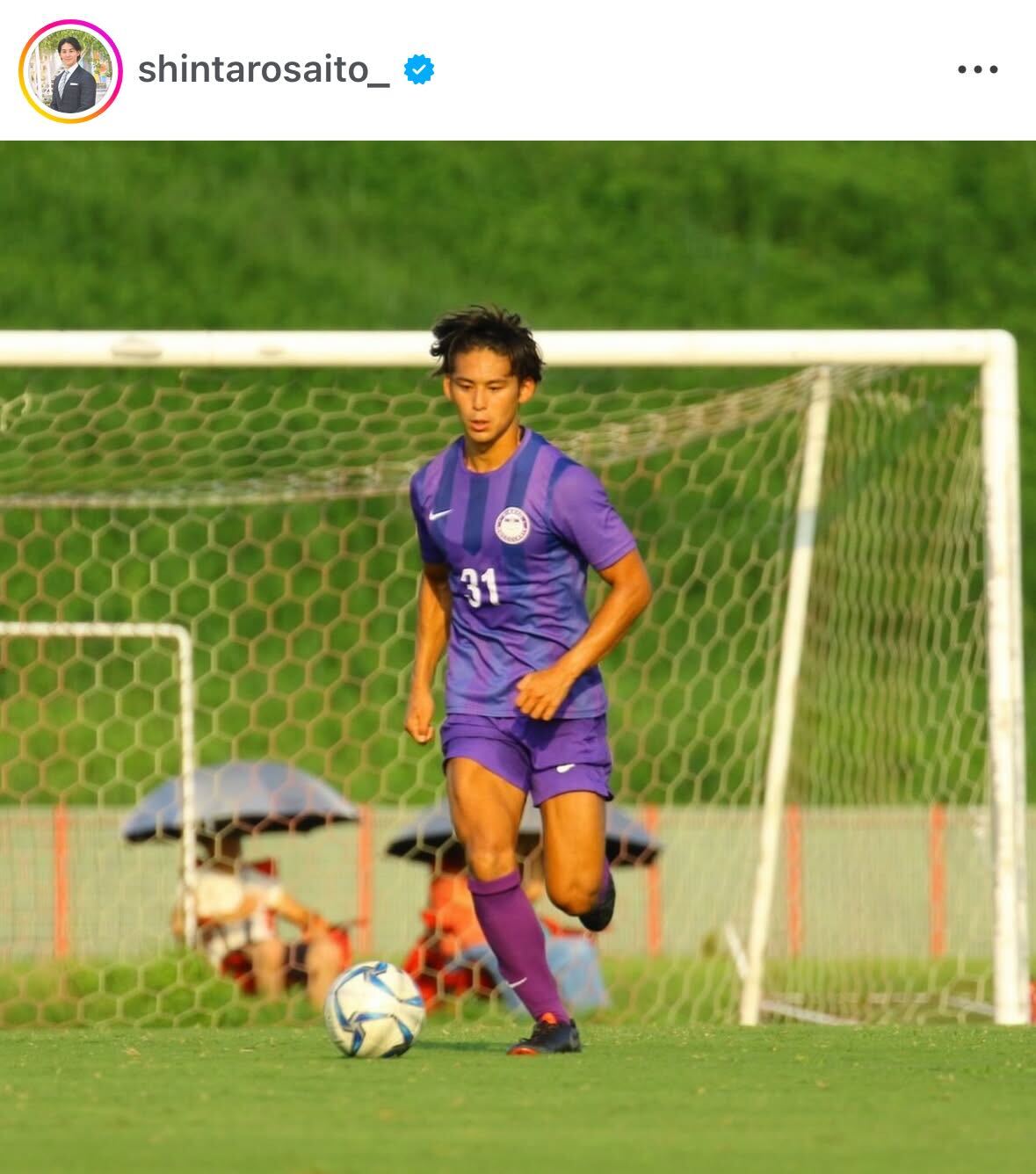 サッカー部時代の斎藤慎太郎アナ（インスタグラムから）