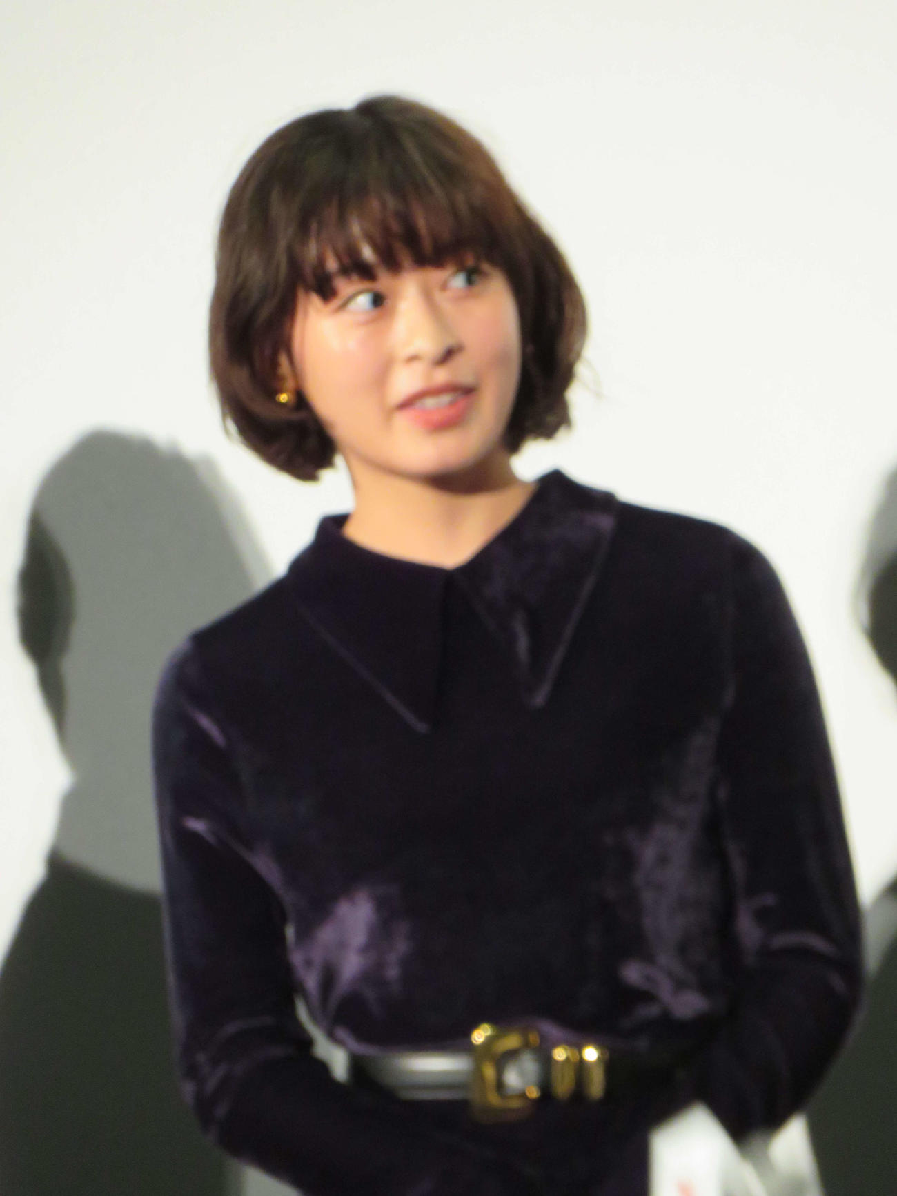 映画「国宝」初日舞台あいさつに登壇した森七菜（撮影・村上幸将）