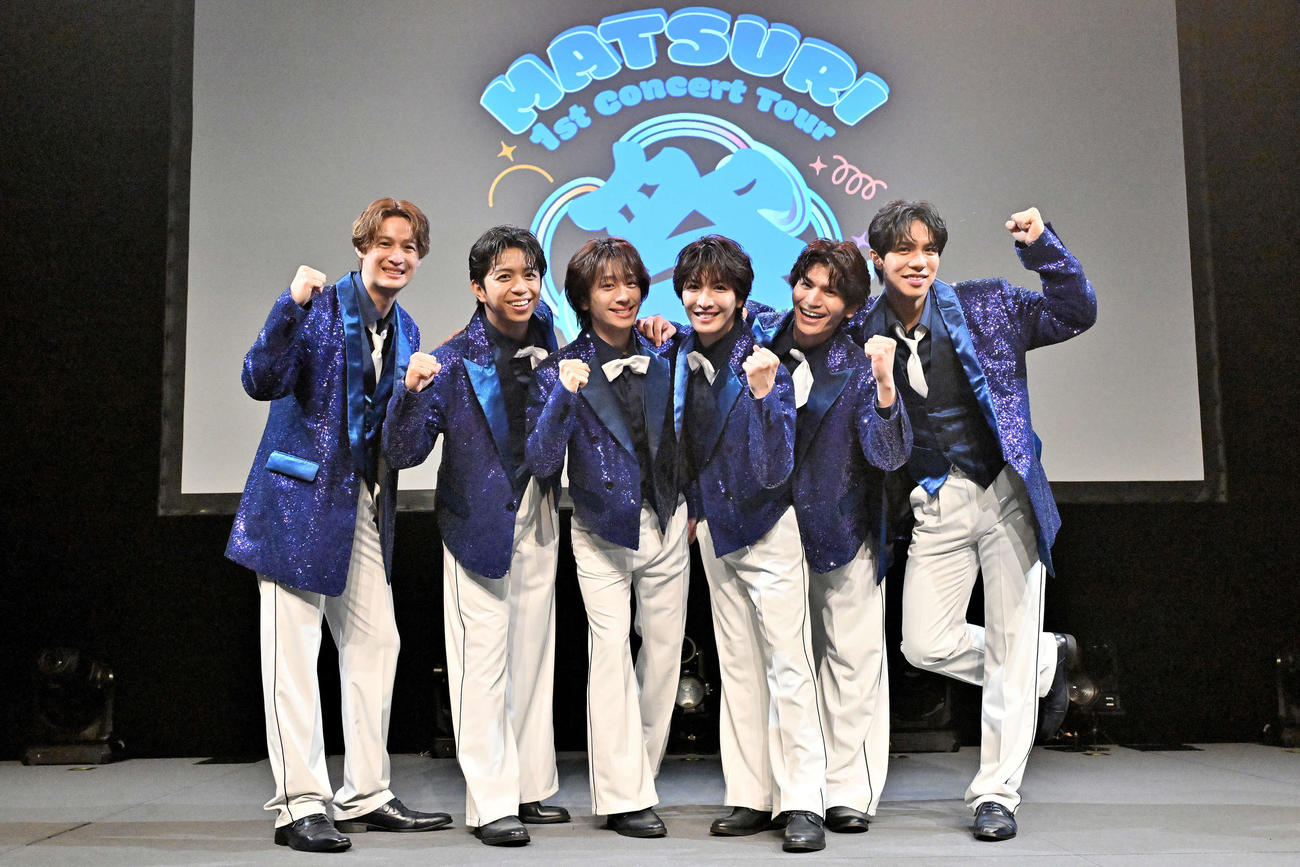 「MATSURI 1st　コンサートツアー　～祭～」を開催したMATSURI。左から渡辺真、橋爪健二、小野寺翼、松岡卓弥、鈴木渉、柳田優樹
