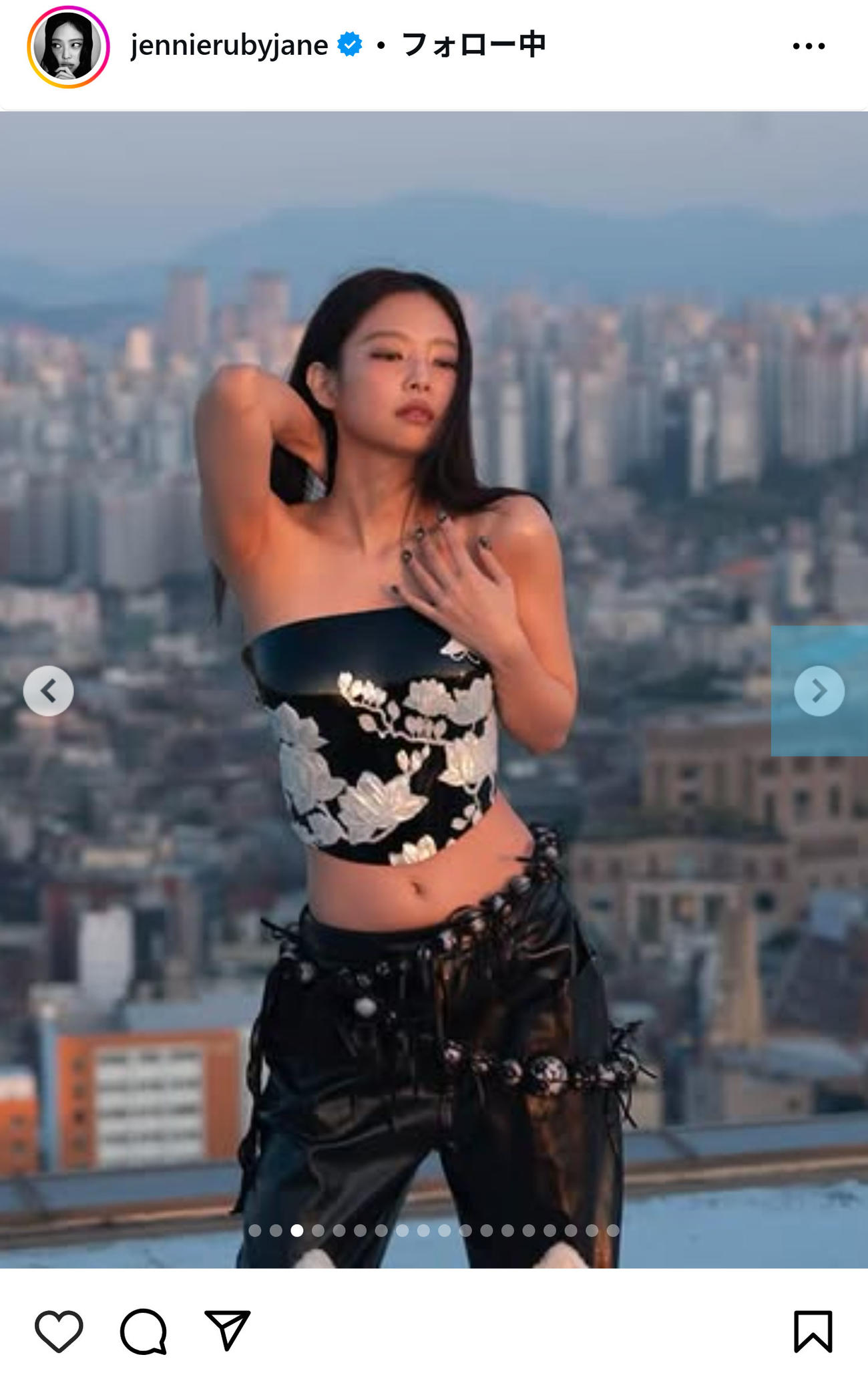BLACKPINK・JENNIEのインスタグラムから