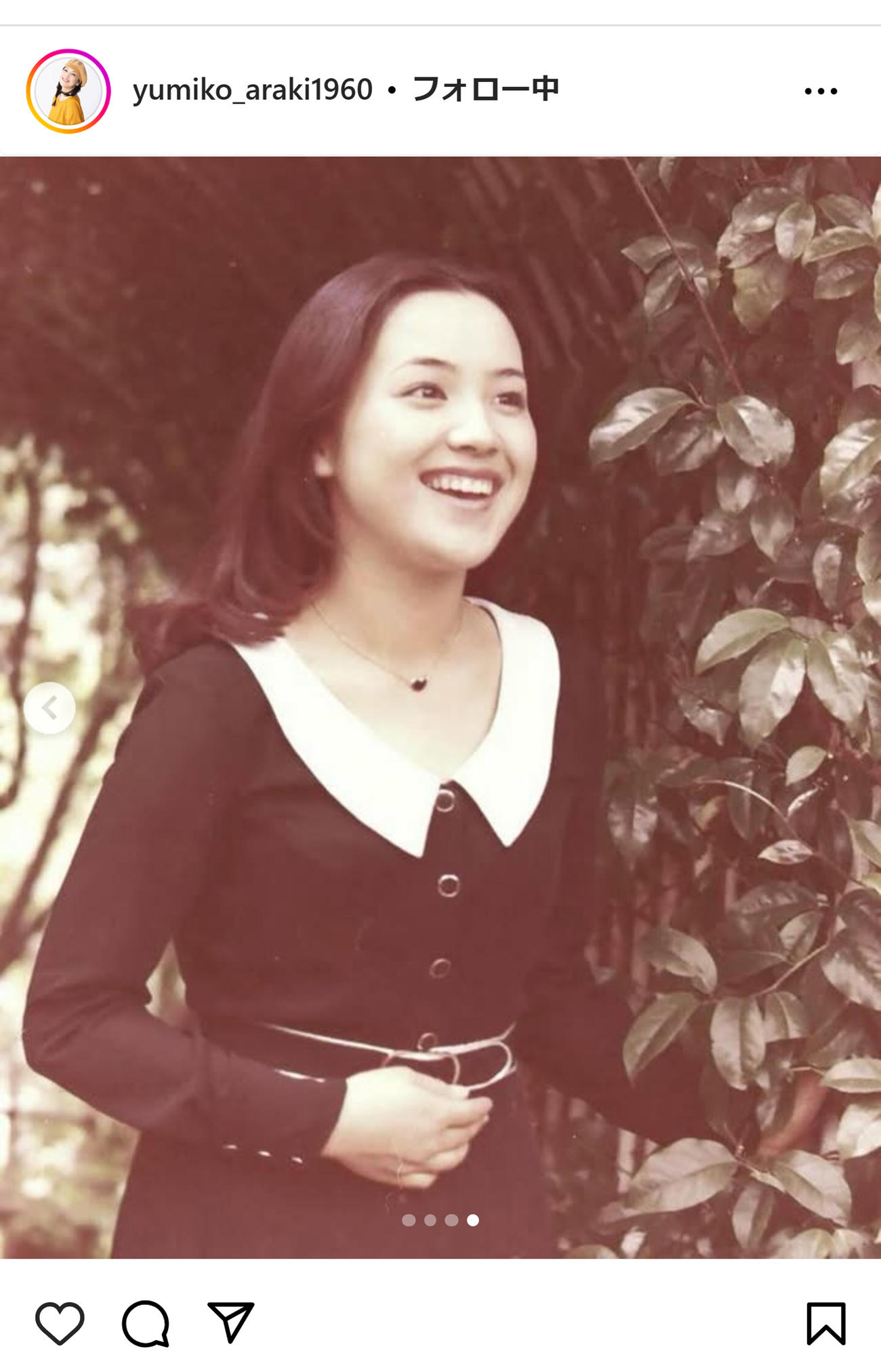 荒木由美子のインスタグラムから