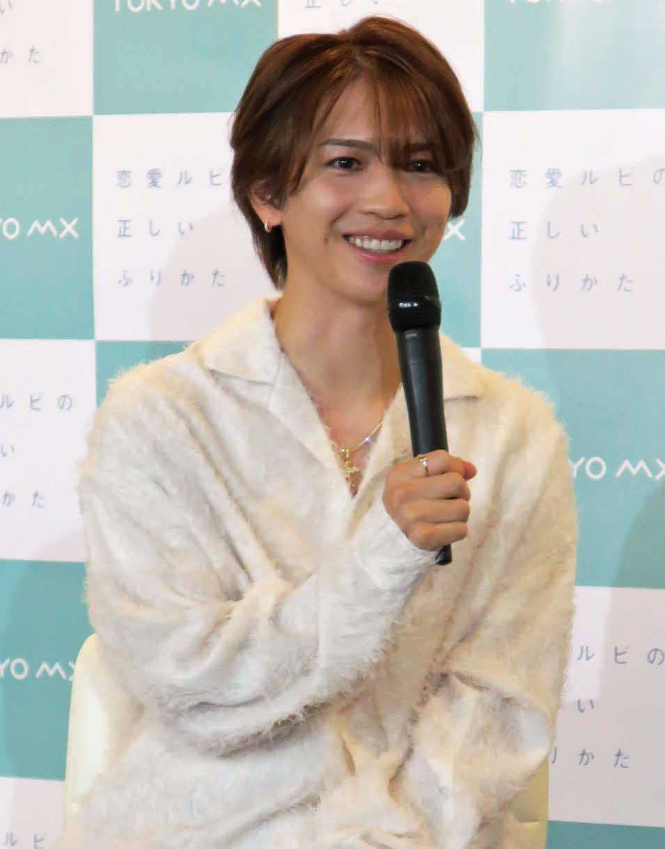 TOKYO MX新日曜ドラマ「恋愛ルビの正しいふりかた」制作発表会見に登場した主演の岩橋玄樹