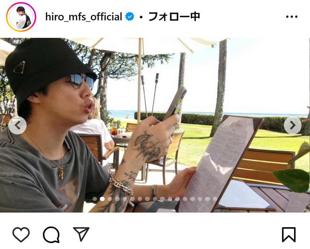 Hiroのインスタグラムから