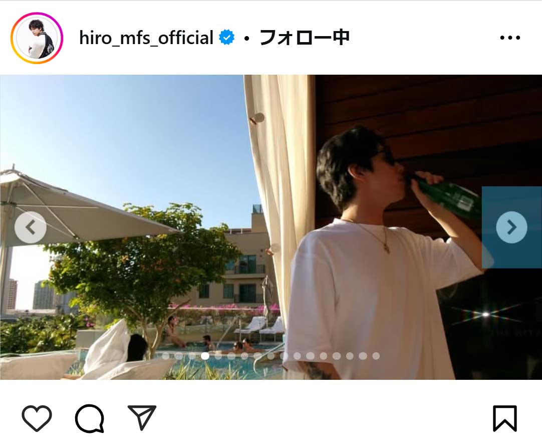Hiroのインスタグラムから