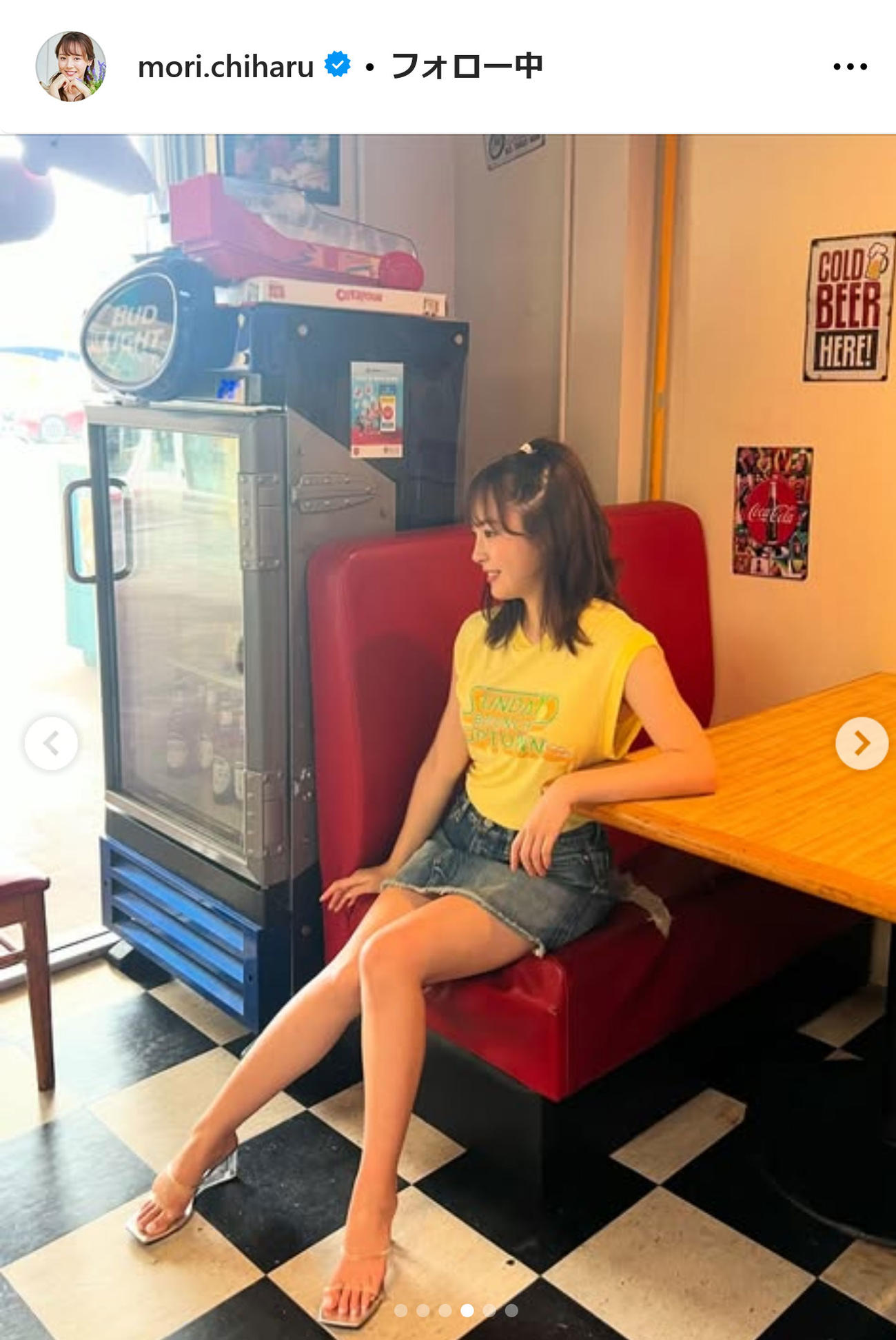 森千晴アナのインスタグラムから