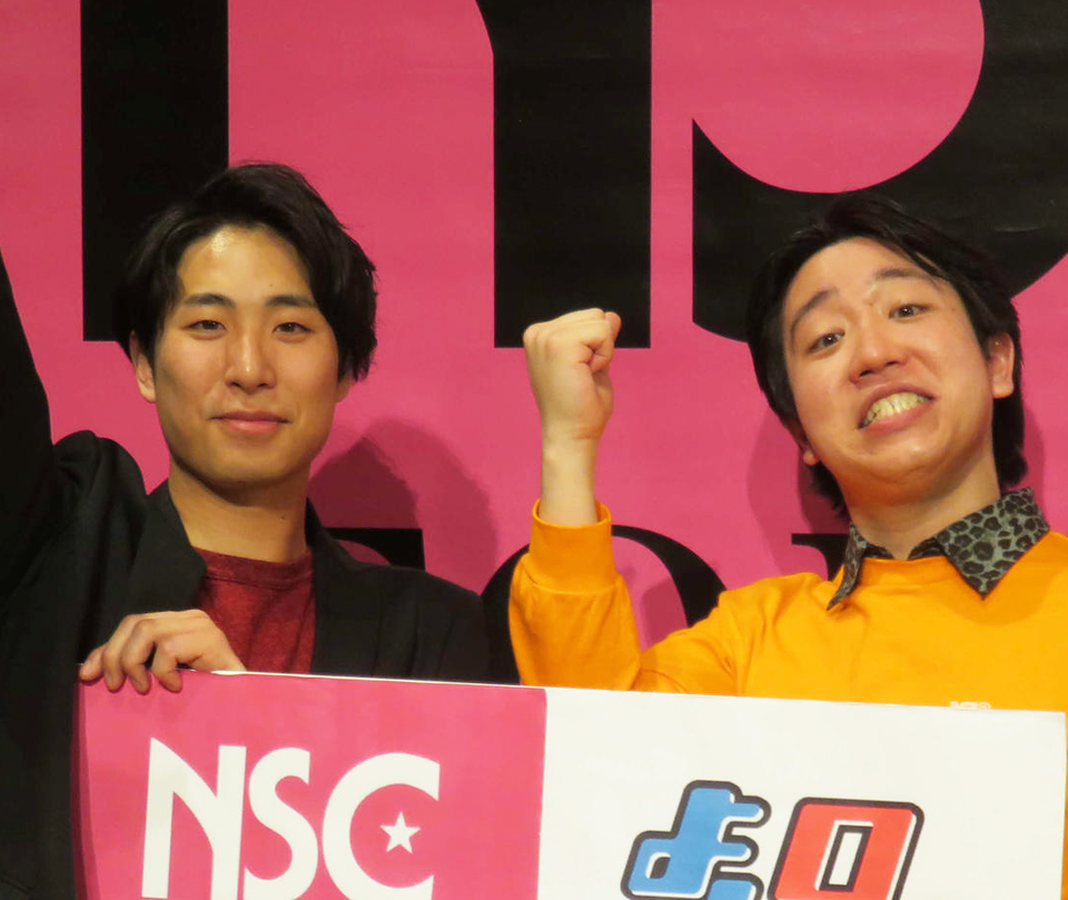金魚番長の箕輪智征（左）と古市勇介（2019年撮影）