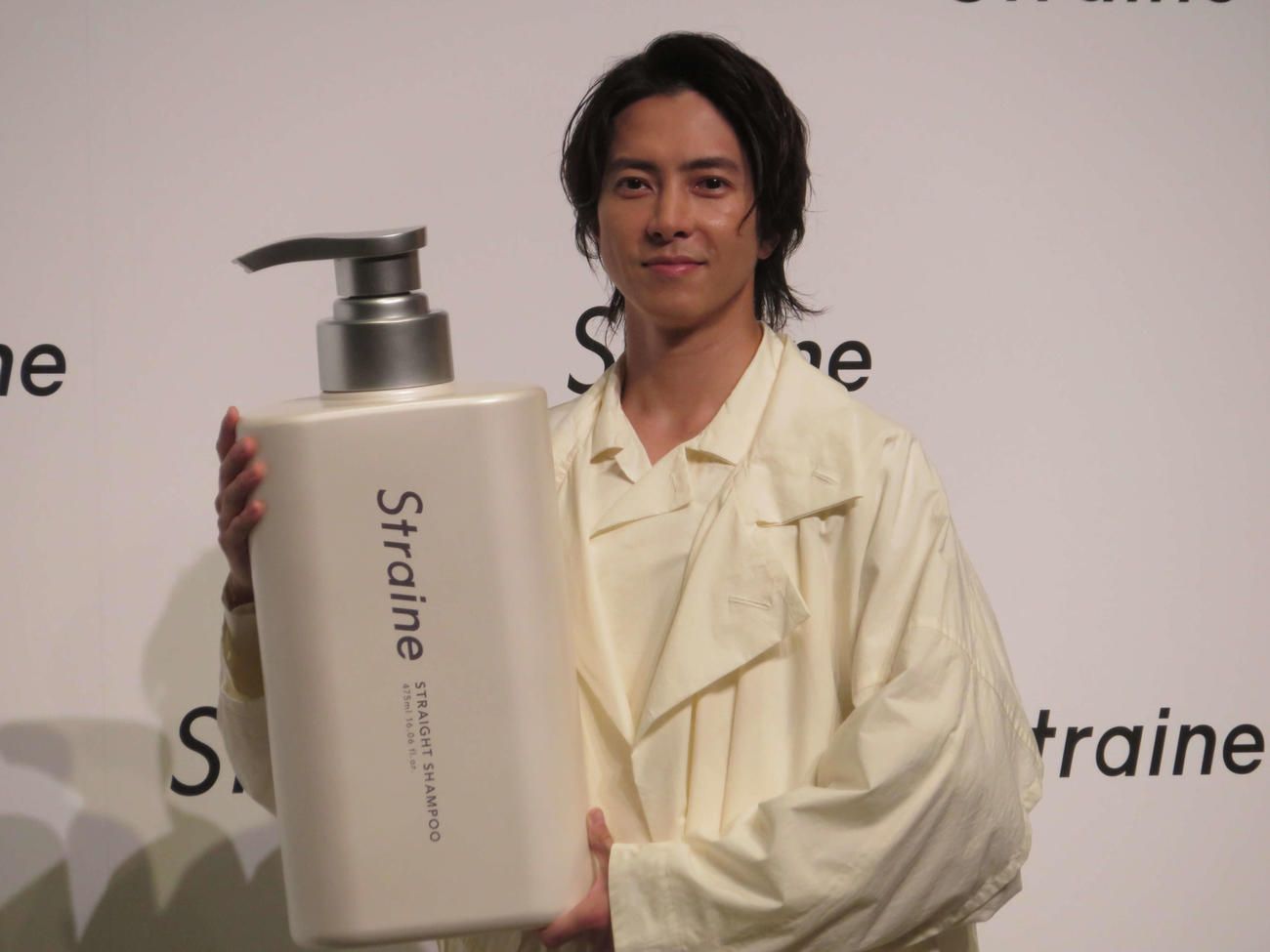 新ヘアケアブランド「Straine」ブランド発表会に出席した山下智久