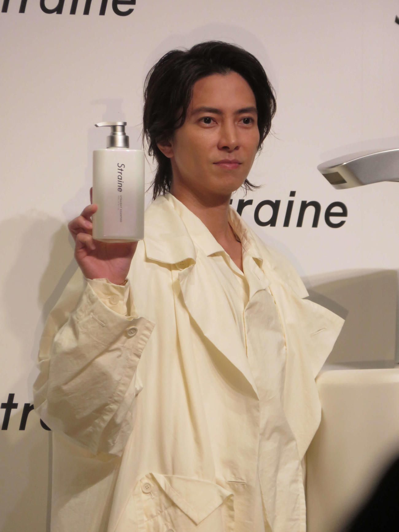 新ヘアケアブランド「Straine」ブランド発表会に出席した山下智久