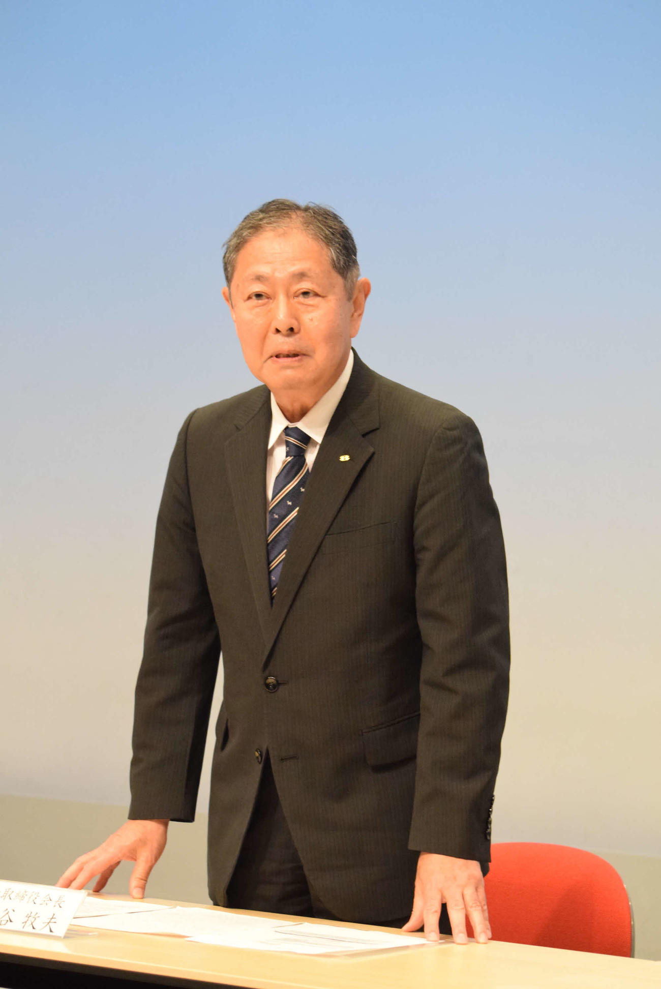関西テレビの尾谷牧夫代表取締役会長（撮影・阪口孝志）