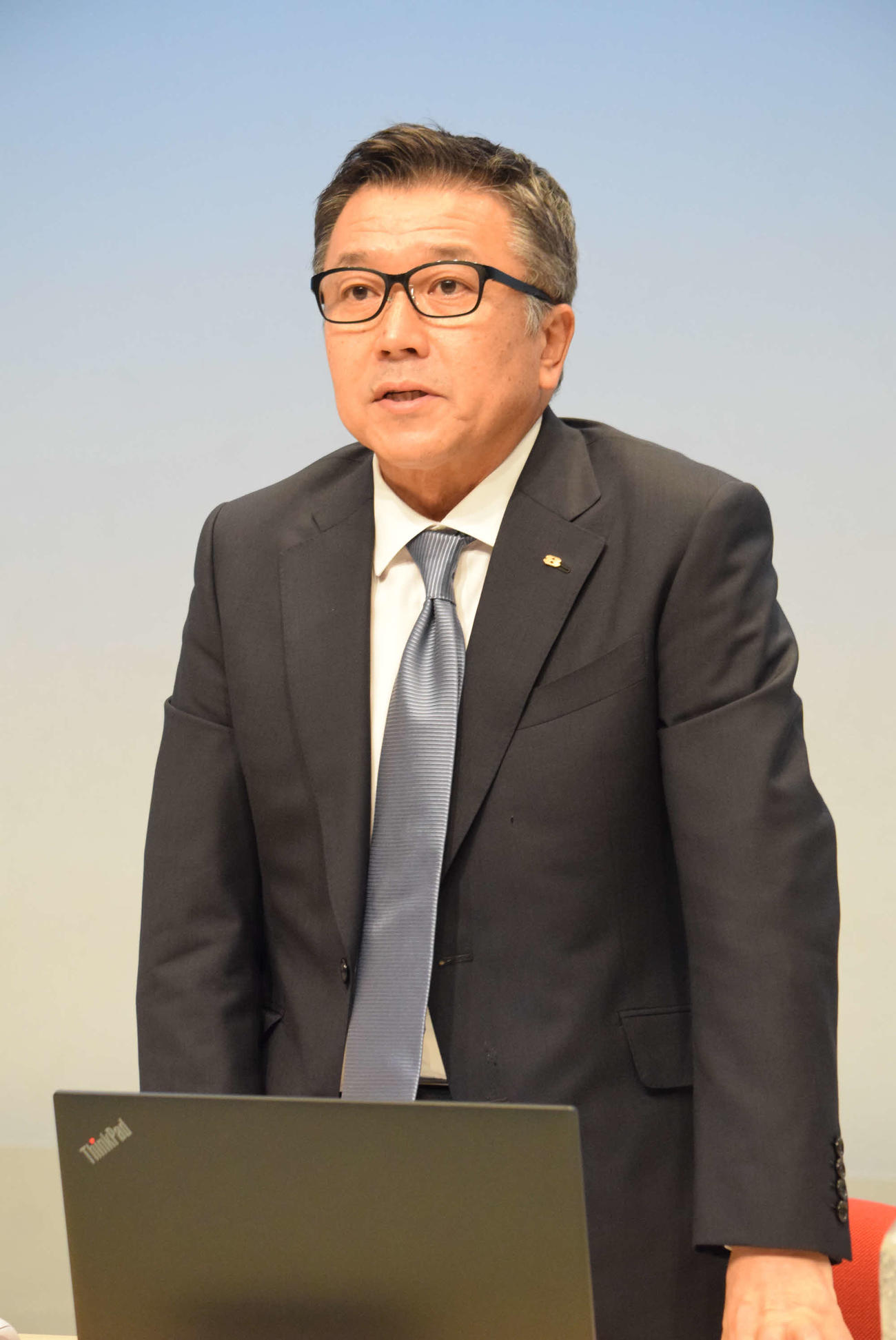 関西テレビの岡宏幸代表取締役社長（撮影・阪口孝志）