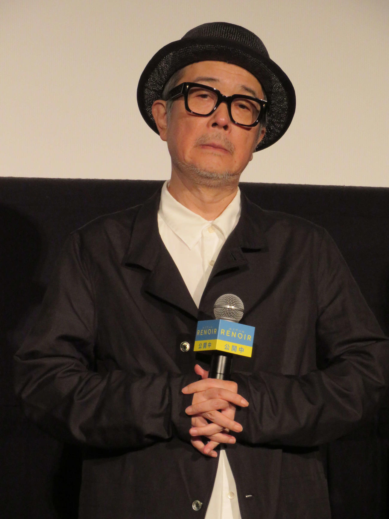 映画「ルノワール」公開記念舞台あいさつに登壇したリリー・フランキー（撮影・村上幸将）