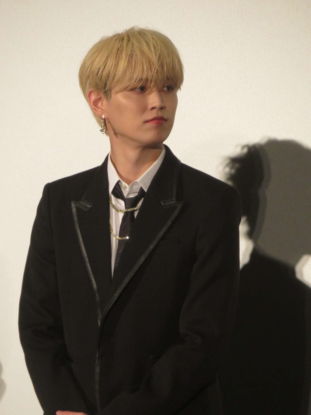 ドキュメンタリー映画「JO1 THE MOVIE『未完成』Bon Voyage」完成記プレミア試写会に出席した白岩瑠姫（撮影・川田和博）