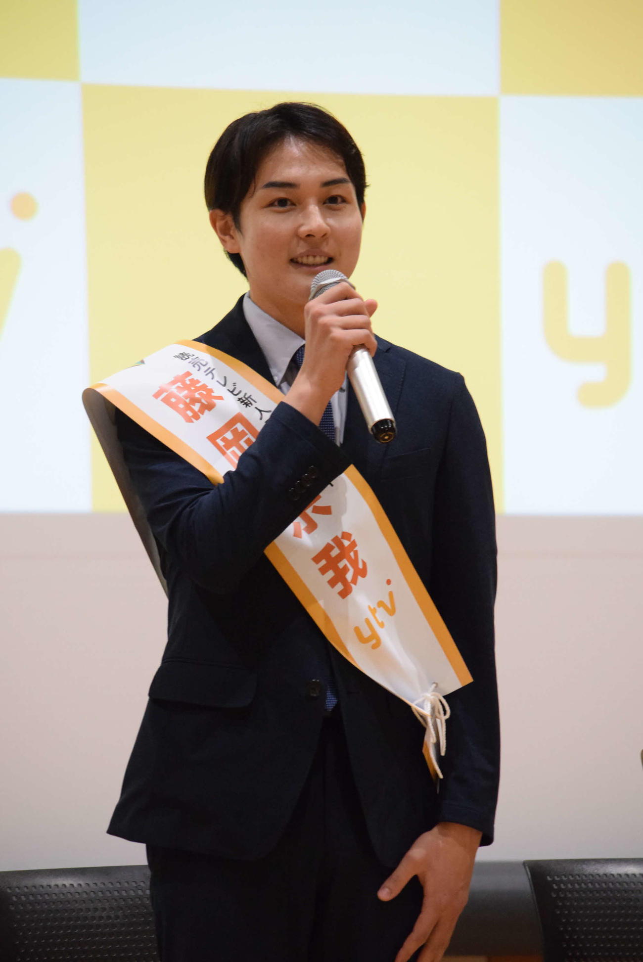 読売テレビ新人の藤岡宗我アナウンサー（撮影・阪口孝志）