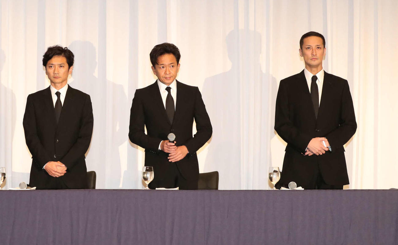 左から国分太一、城島茂、松岡昌宏（2018年5月撮影）