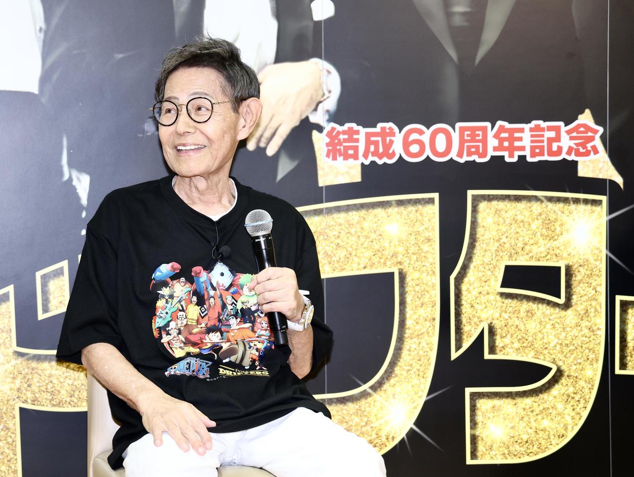 「結成60周年記念　ザ・ドリフターズ展〓発掘！5人の笑いと秘宝たち〓」オープニングイベントに臨む加藤茶（撮影・河田真司）