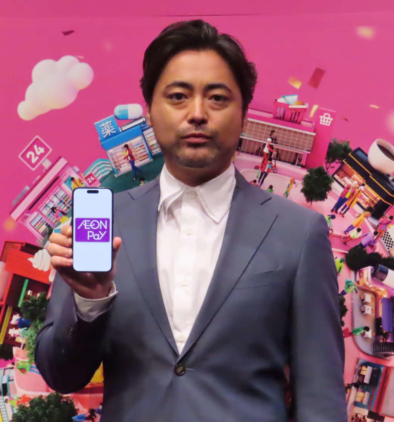 「AEON Pay」新CM発表会に出席した山田孝之