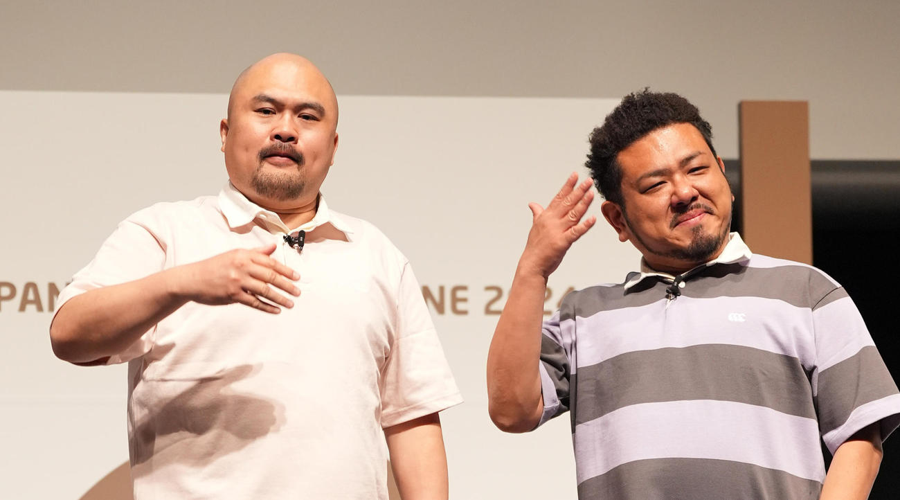 鬼越トマホークの良ちゃん（左）、金ちゃん（2025年5月撮影）