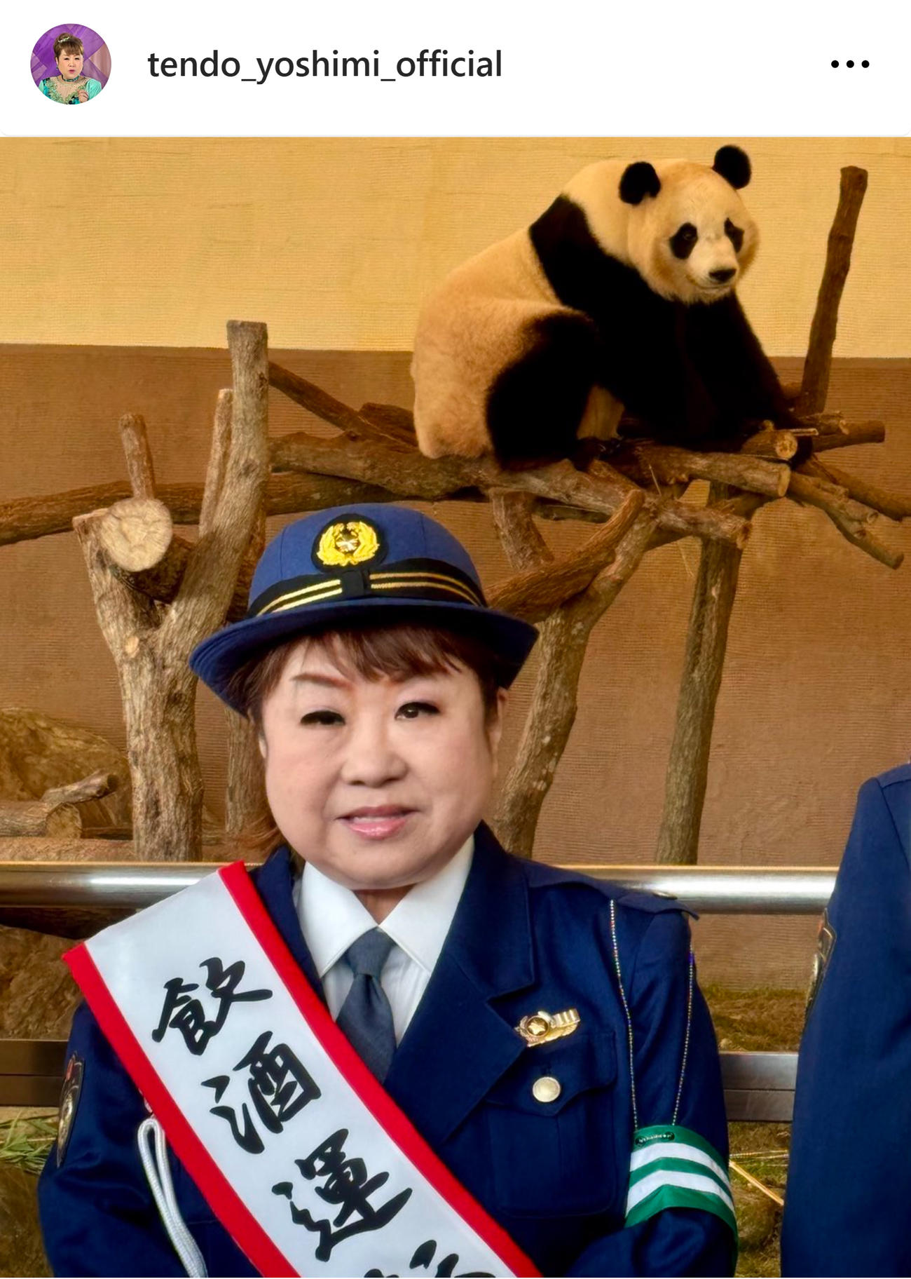 パンダの楓浜とコラボ（天童よしみのインスタグラムから）