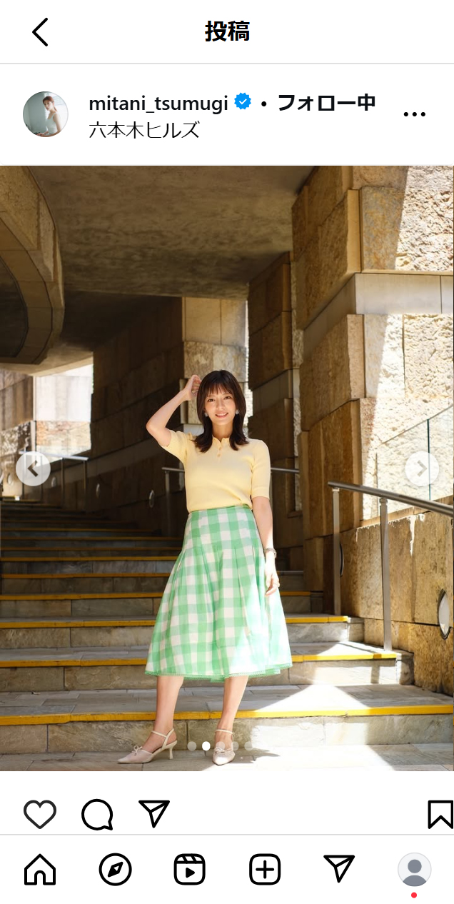 三谷紬のインスタグラムから