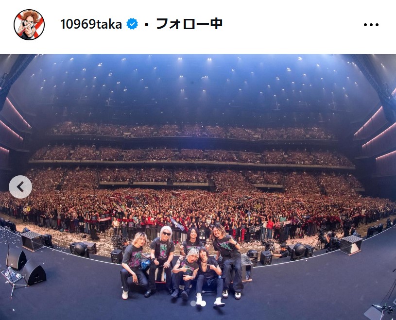 ONE OK ROCKのボーカルTakaのインスタグラムから