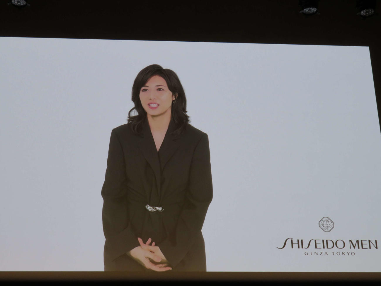 「SHISEIDO MEN」新CM発表会にビデオレターを寄せた反町隆史（撮影・村上幸将）