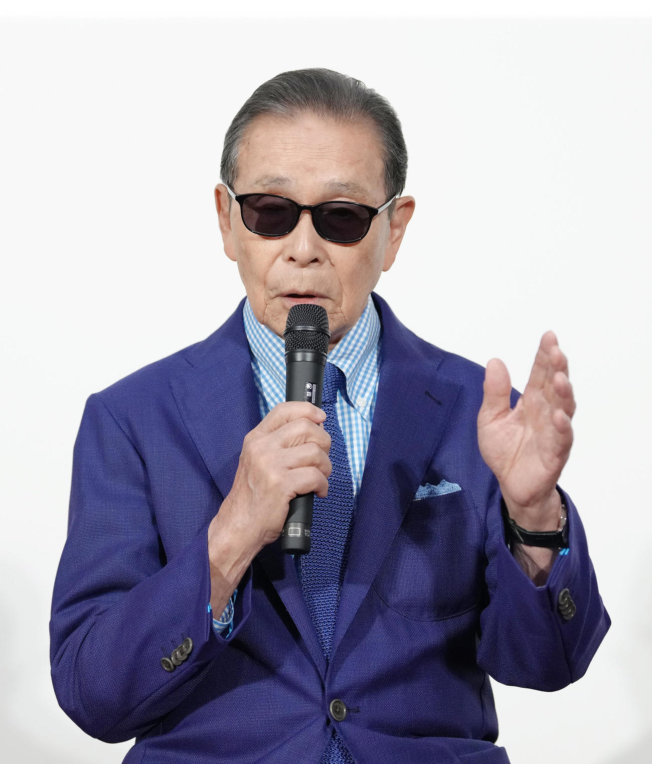 会見に登壇し見所を語るタモリ（撮影・足立雅史）