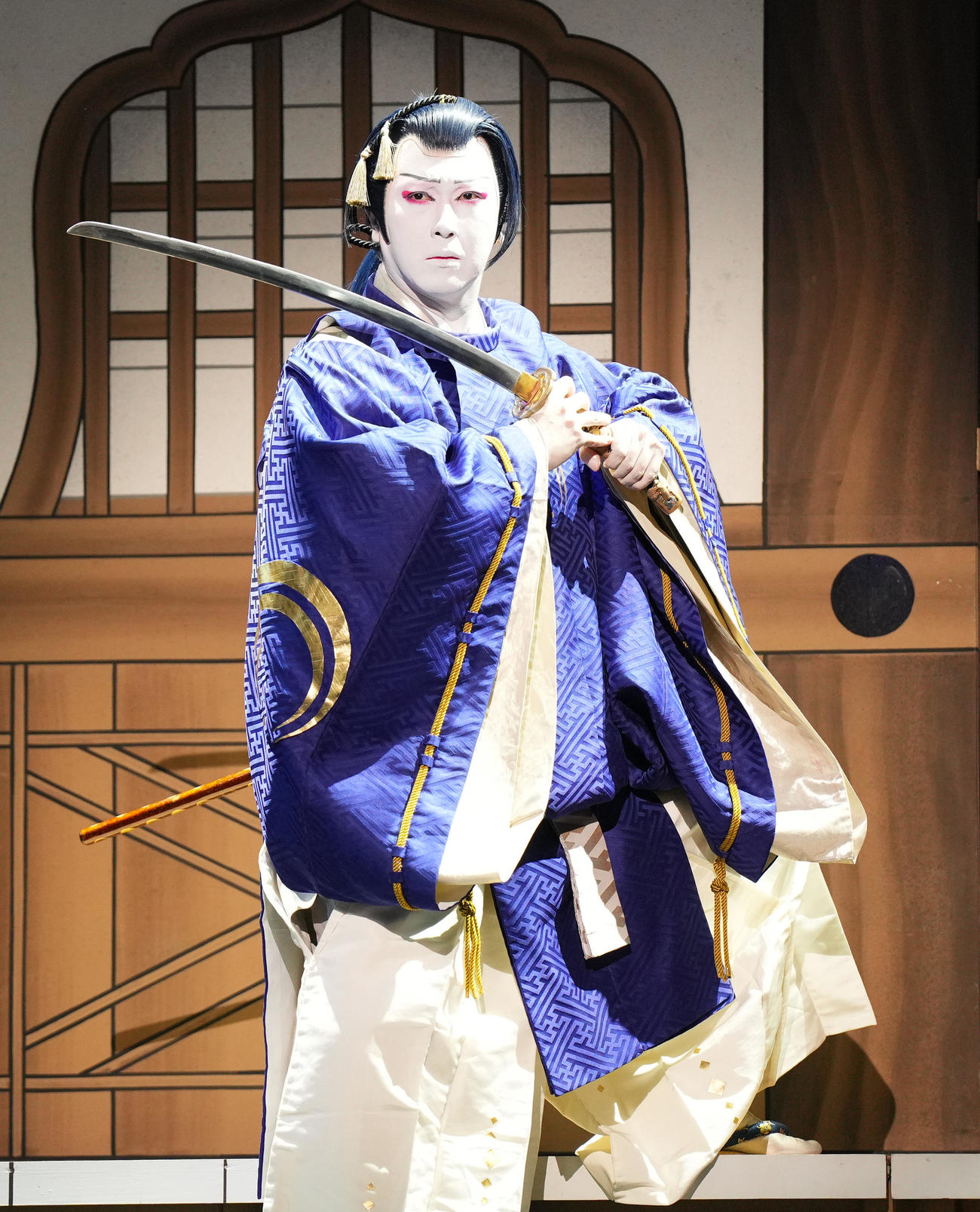歌舞伎「刀剣乱舞」の舞台稽古に臨む尾上松也（撮影・菅敏）