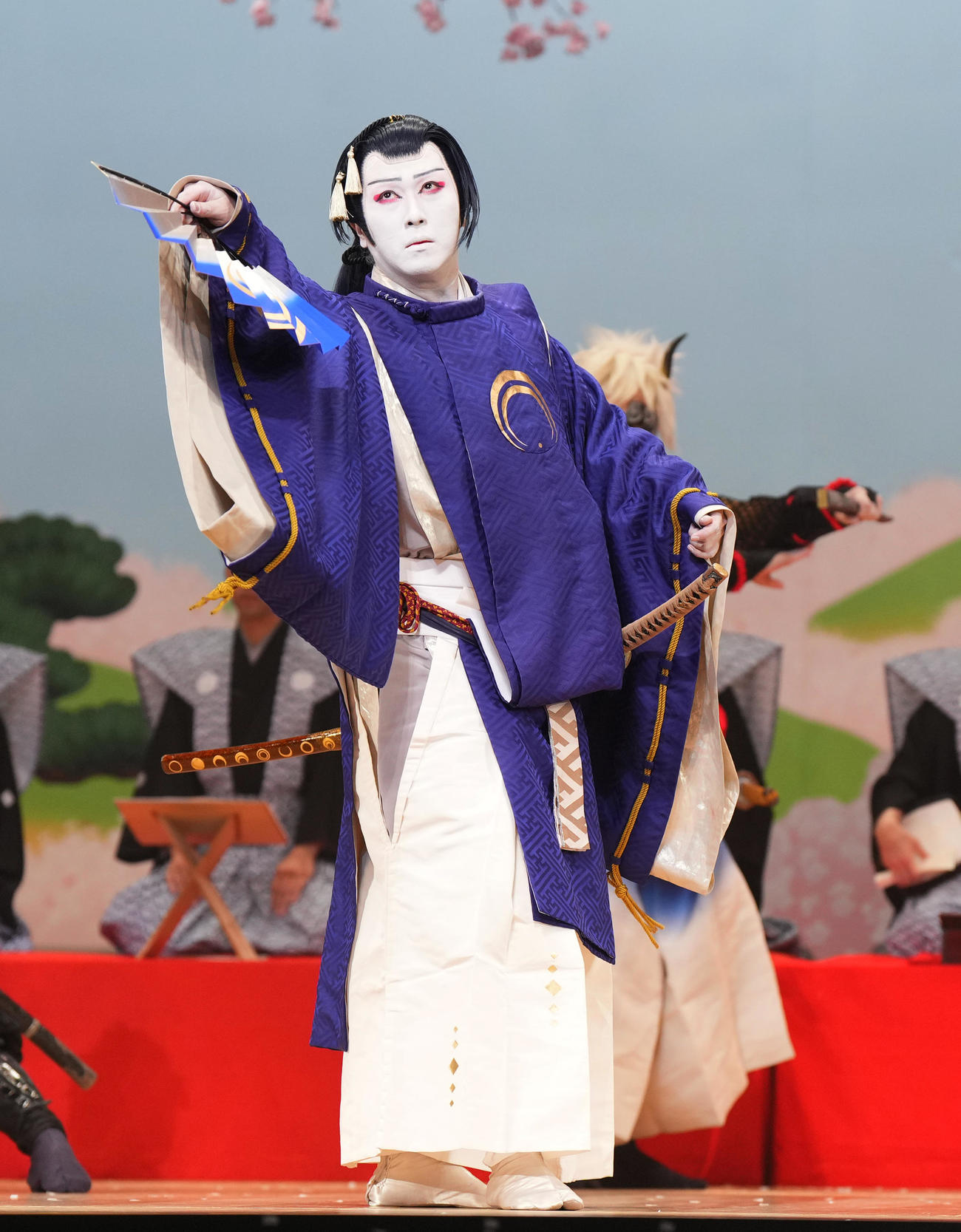歌舞伎「刀剣乱舞」の舞台稽古に臨む尾上松也（撮影・菅敏）