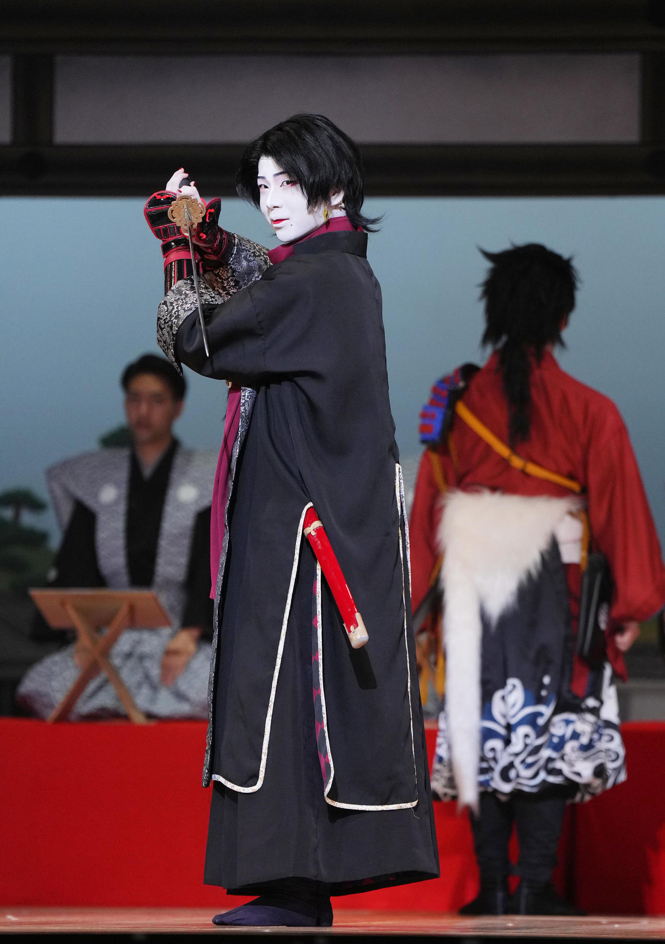 歌舞伎「刀剣乱舞」の舞台稽古に臨む尾上左近（撮影・菅敏）