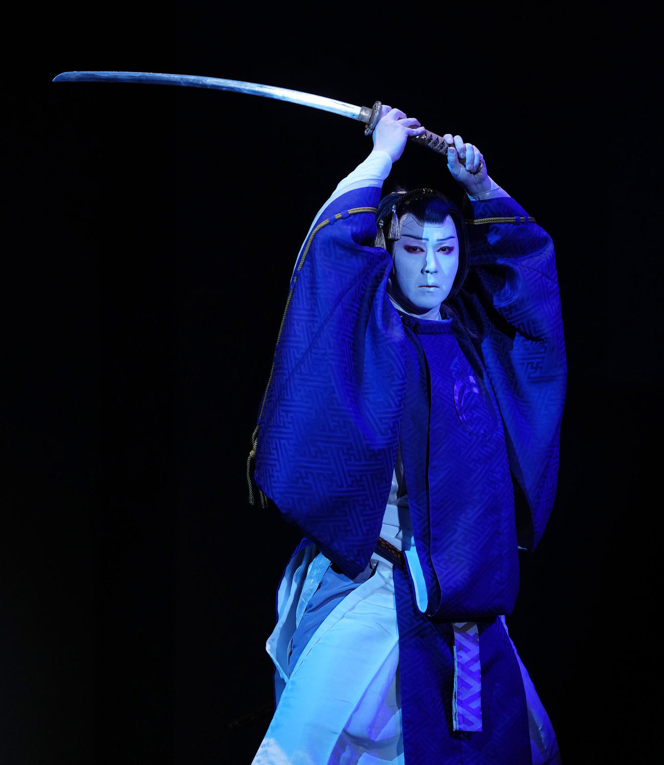 歌舞伎「刀剣乱舞」の舞台稽古に臨む尾上松也（撮影・菅敏）