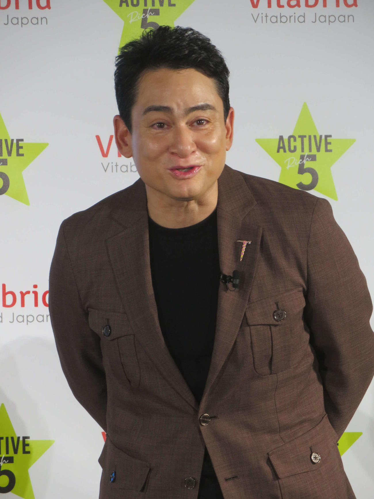 ビタブリッドジャパン「アクティブリッチ5」新製品発表会に出席した野口健氏（撮影・川田和博）