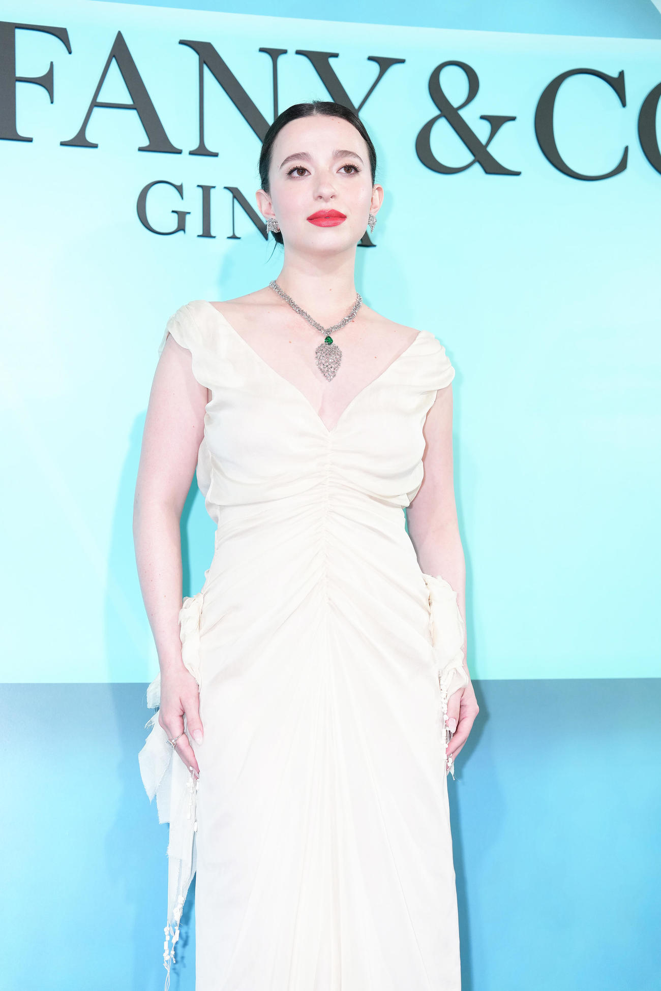 フォトコールに登場したマイキー・マディソン（撮影・足立雅史）