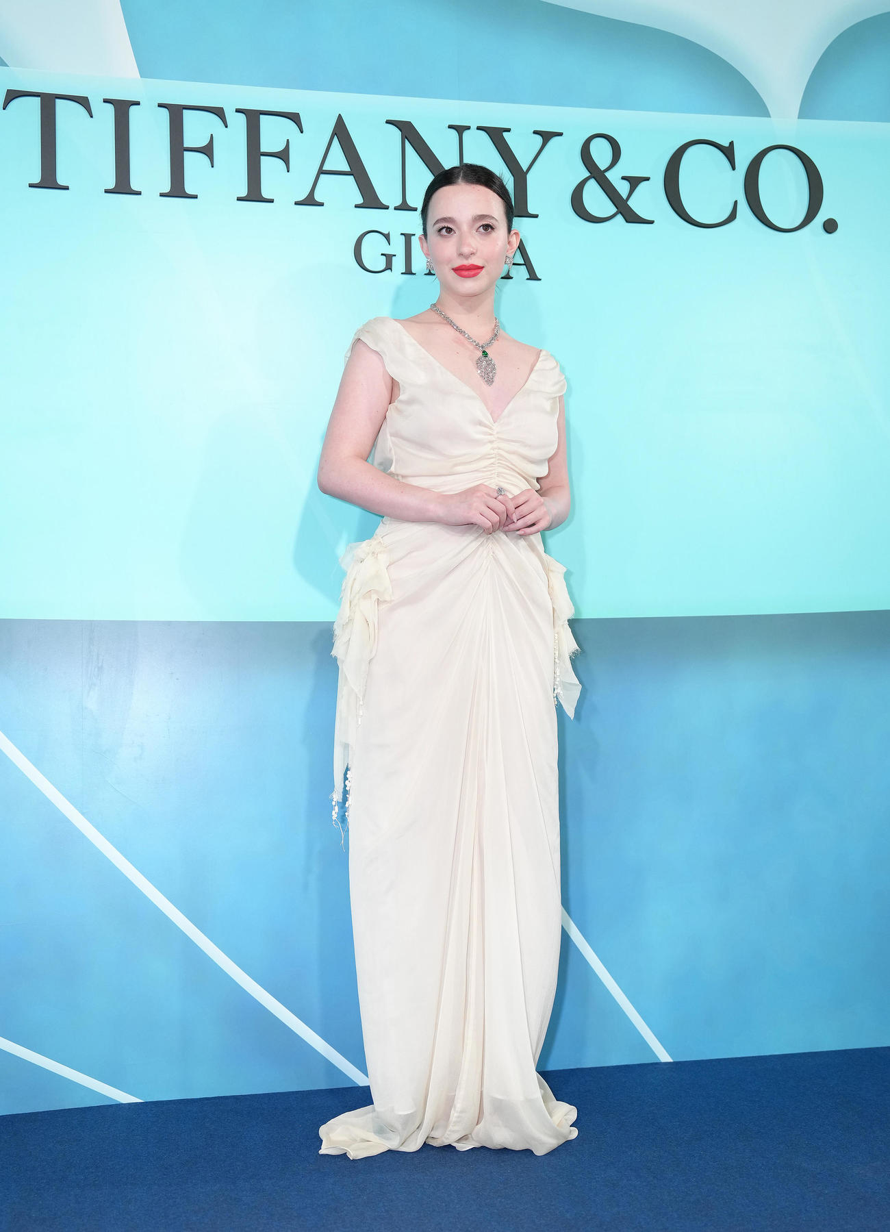 フォトコールに登場したマイキー・マディソン（撮影・足立雅史）