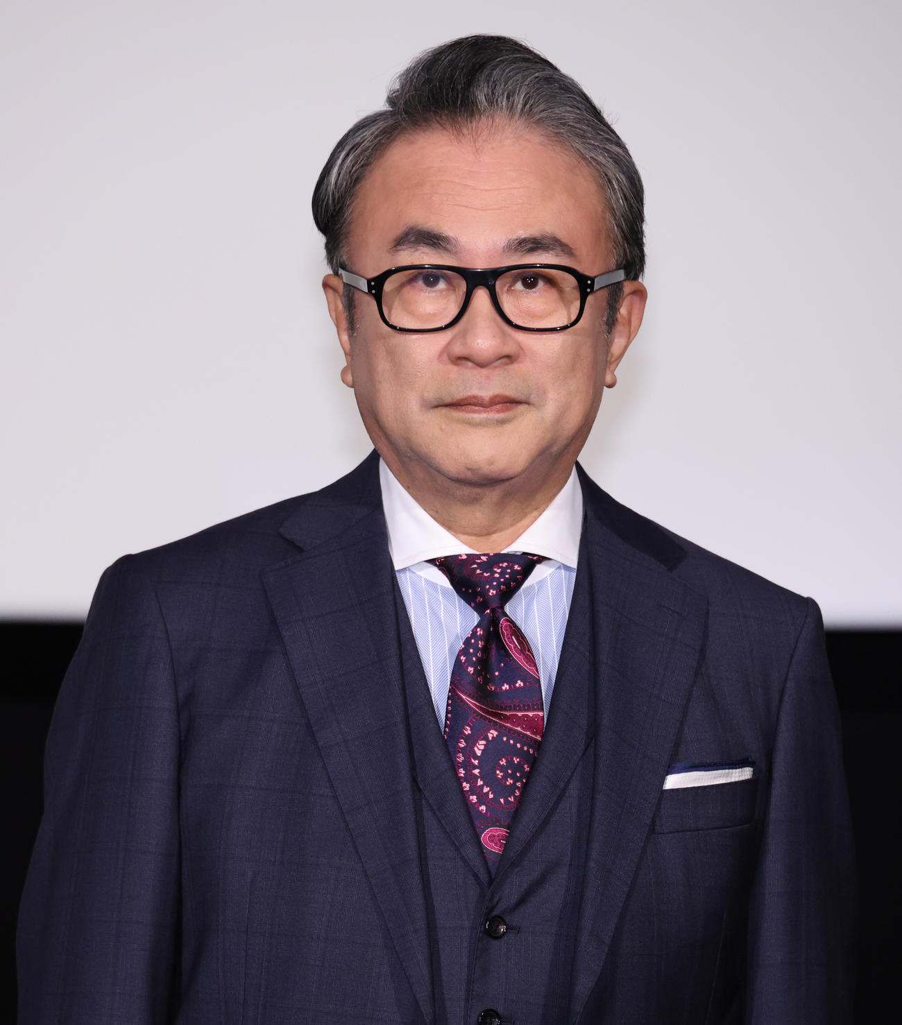「三谷幸喜『おい、太宰』劇場版」公開記念舞台あいさつを行った三谷幸喜氏（撮影・中島郁夫）