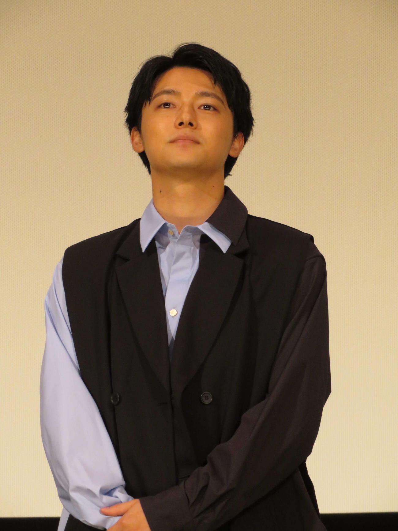 さよなら丸の内TOEI「【推しの子】－The Final Act－」上映後舞台あいさつに登壇した櫻井海音（撮影・村上幸将）
