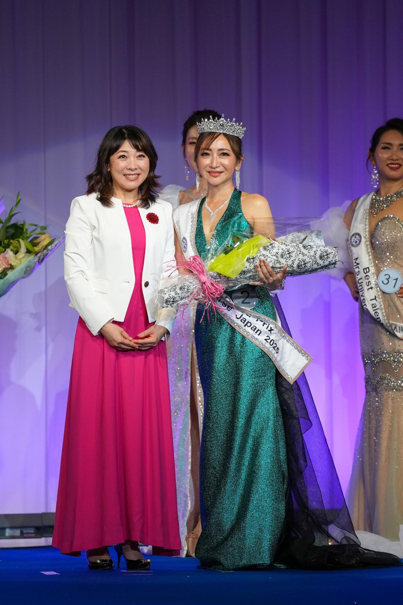 「ミセスユニバースジャパン2025日本大会」のローズ部門で優勝した江田川音色さん（撮影・小沢裕）