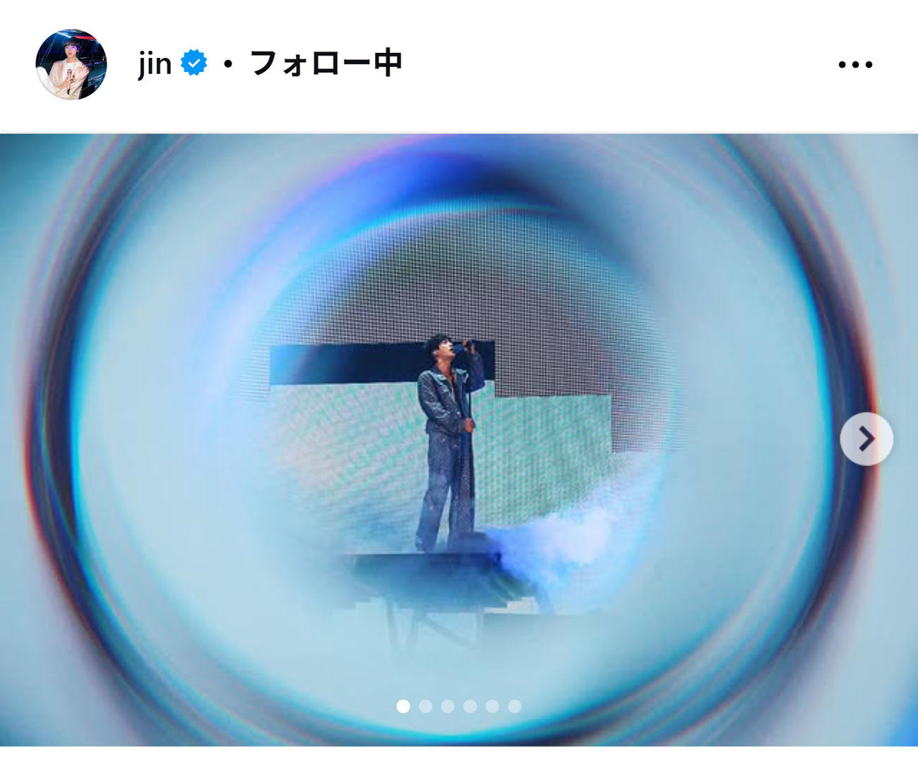BTS・JINのインスタグラムから