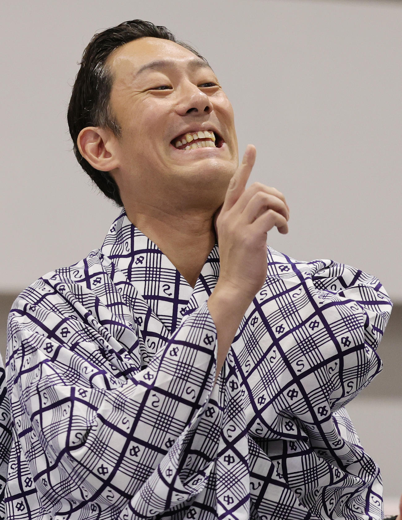 「野田版　研辰の討たれ」の会見に登場した中村勘九郎（撮影・野上伸悟）