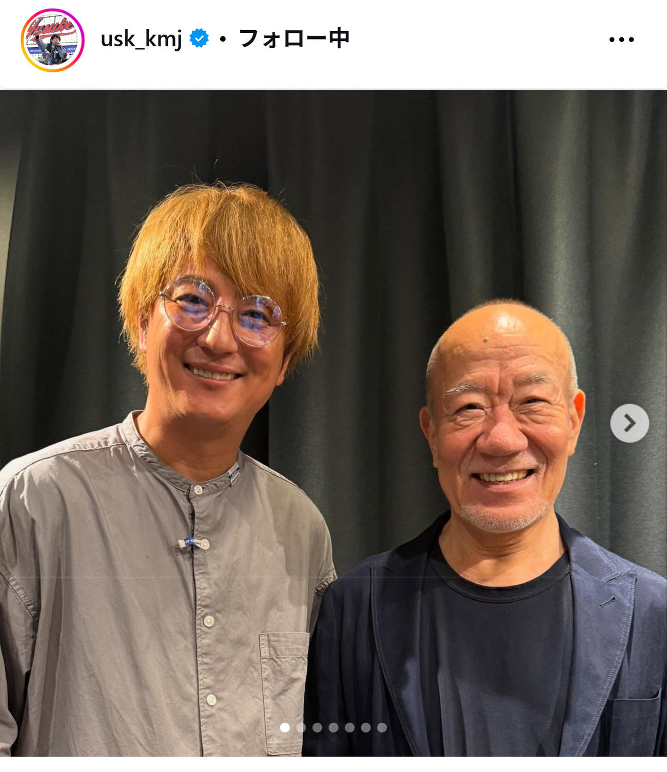 久石譲氏との貴重な２ショットを公開した上地雄輔（インスタグラムから）