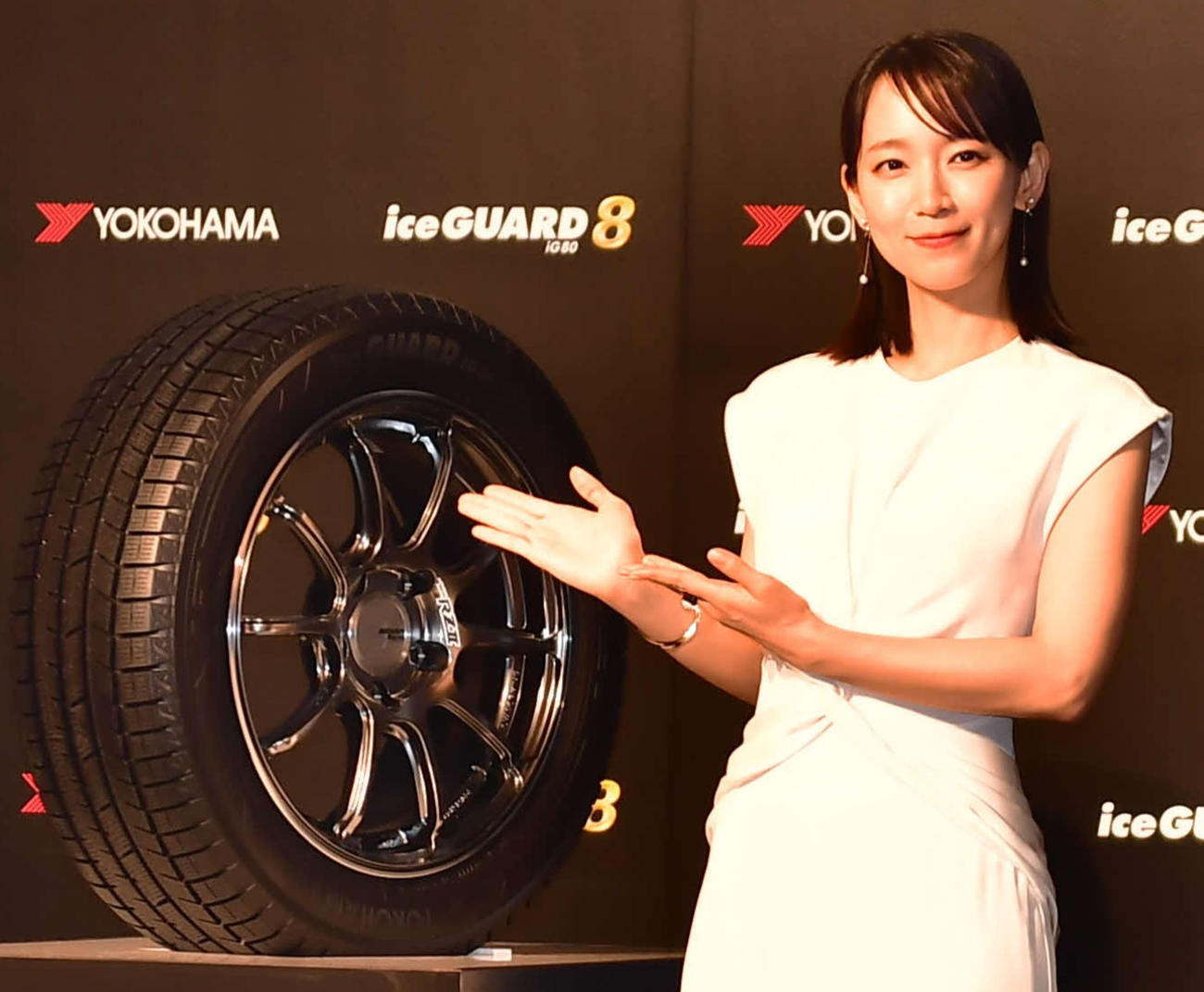 横浜ゴム「スタッドレスタイヤ新商品＆新CM発表会」に出席した吉岡里帆（撮影・松尾幸之介）