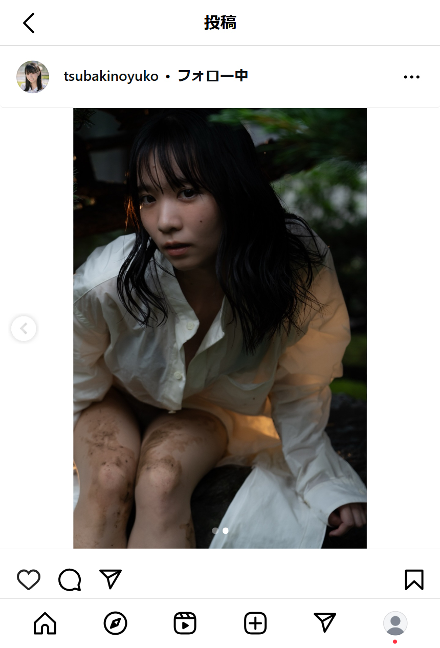 椿野ゆうこのインスタグラムから