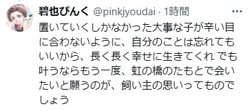 碧也ぴんく氏のXから