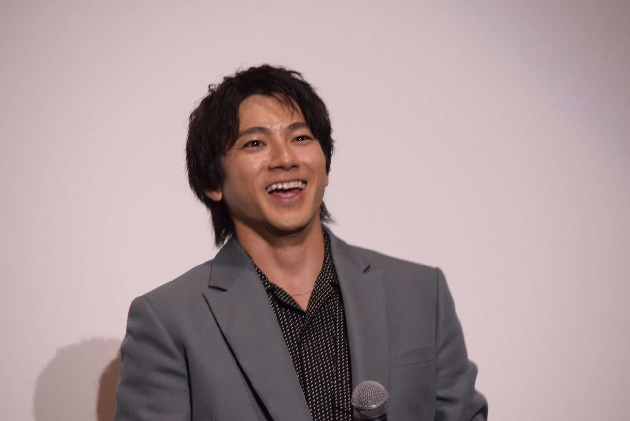 「木の上の軍隊」の先行上映舞台あいさつに登壇した山田裕貴（撮影・阪口孝志）
