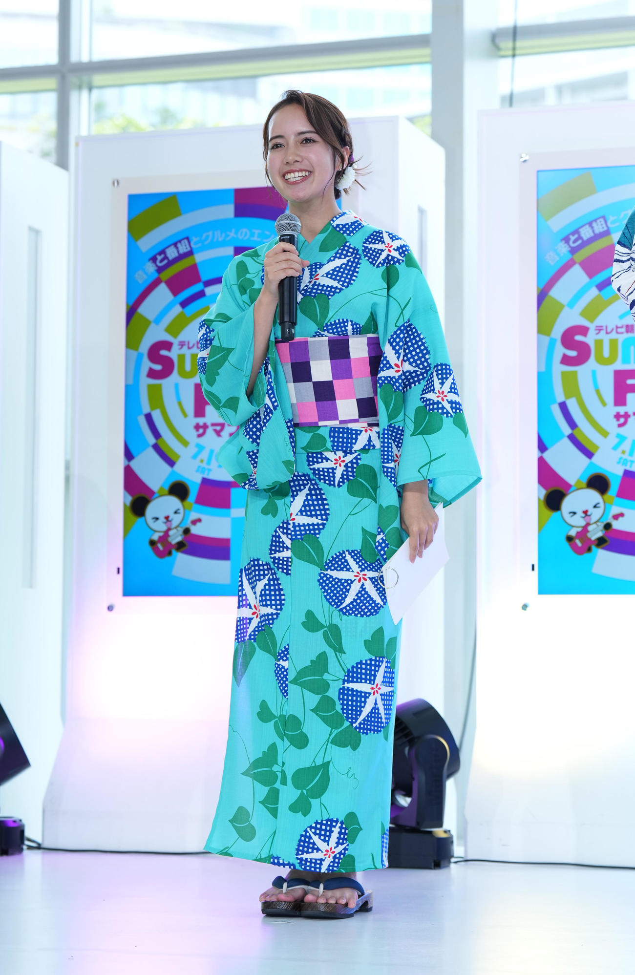 「テレビ朝日・六本木ヒルズSUMMER FES」で登壇する新人アナの浦林凜（撮影・菅敏）