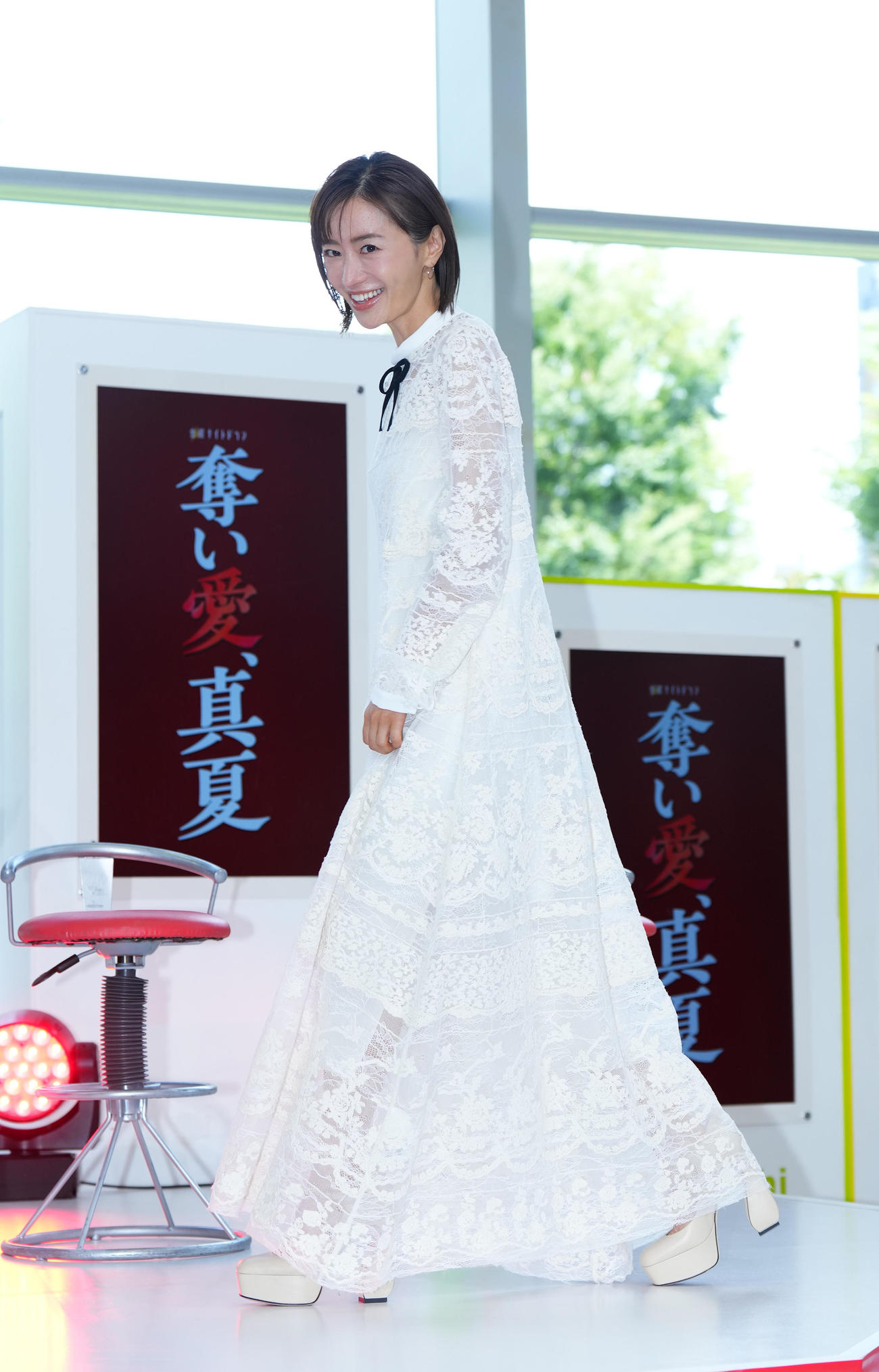 ドラマ「奪い愛、真夏」の制作発表記者会見で登壇する松本まりか（撮影・菅敏）