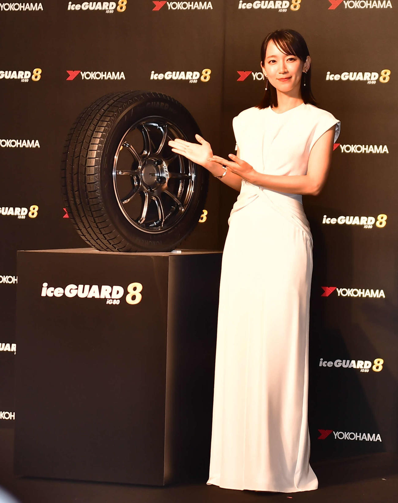 横浜ゴム「スタッドレスタイヤ新商品＆新CM発表会」に出席した吉岡里帆（撮影・松尾幸之介）