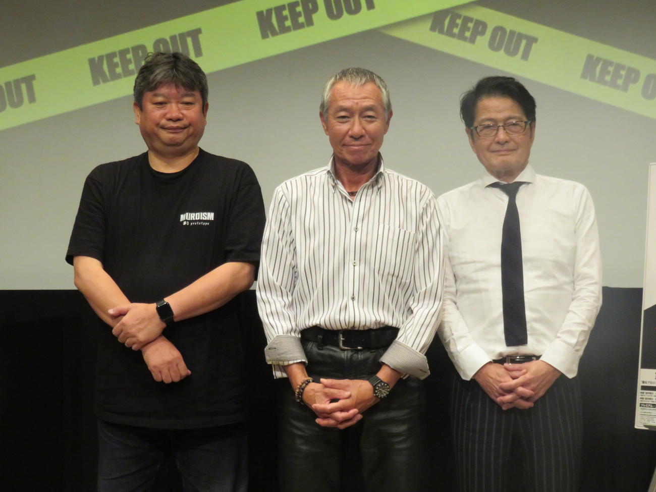 映画「室井慎次」のトークショーを行った、左から本広克行監督、柳葉敏郎、亀山千広プロデューサー