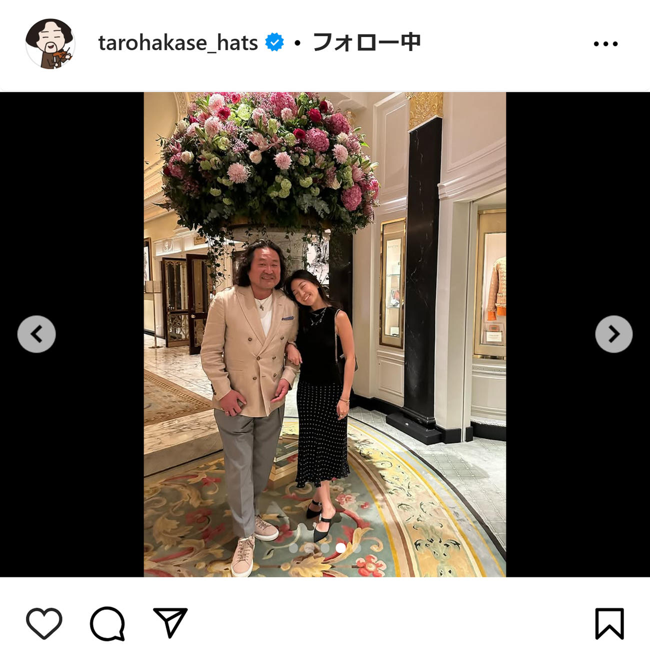 葉加瀬太郎のインスタグラムから